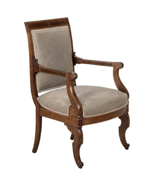 19TH C FRENCH CHARLES X ROSEWOOD ARMCHAIR