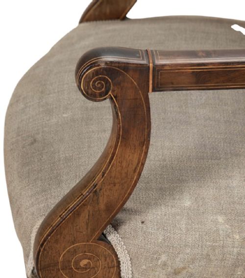 19TH C FRENCH CHARLES X ROSEWOOD ARMCHAIR - ADDITIONAL PHOTO 6