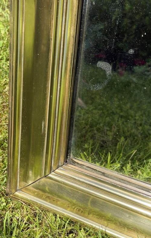 LARGE BRASS BISTRO MIRROR - ADDITIONAL PHOTO 1