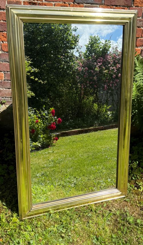 LARGE BRASS BISTRO MIRROR - ADDITIONAL PHOTO 5
