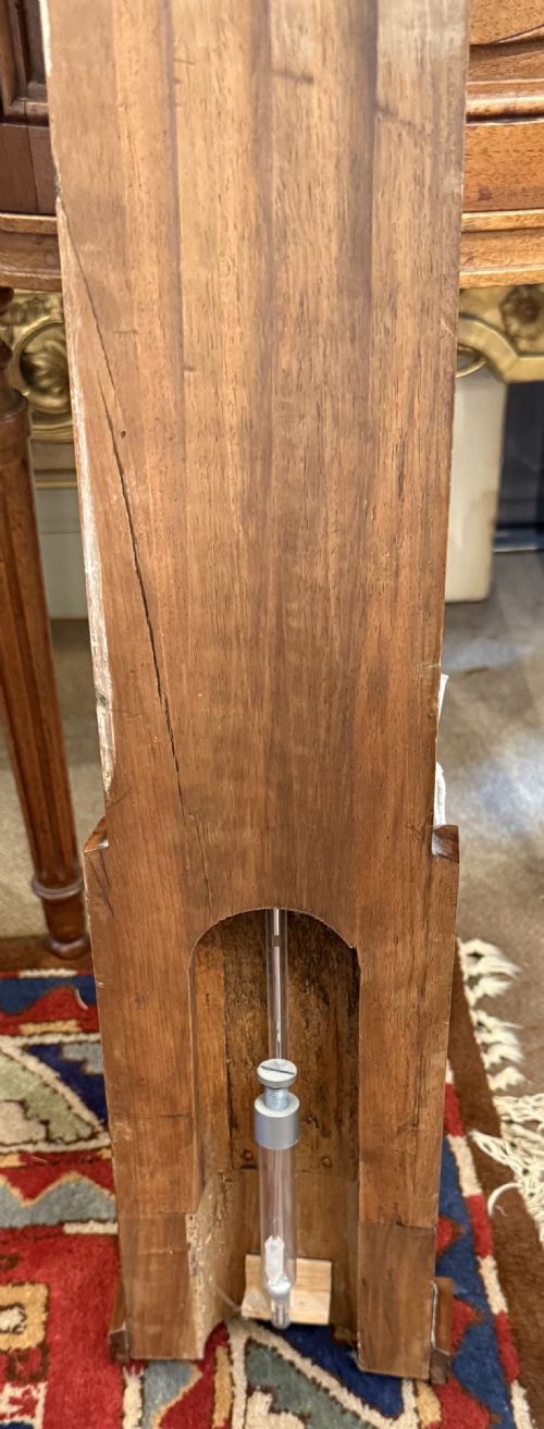 FIGURED WALNUT STICK BAROMETER - ADDITIONAL PHOTO 4