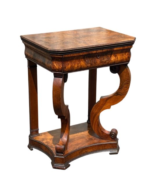 19TH C FRENCH LOUIS PHILIPPE WALNUT CONSOLE TABLE