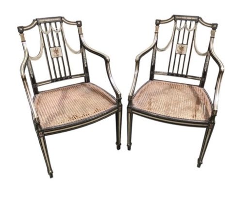 PAIR OF EARLY 20TH CENTURY REGENCY STYLE CHAIRS