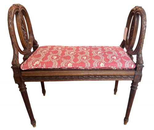 LATE 19TH CENTURY FRENCH CARVED WALNUT WINDOW SEAT