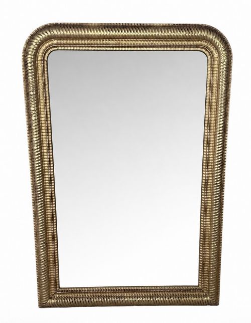 19TH C FRENCH LOUIS PHILIPPE GILT RIPPLE MIRROR
