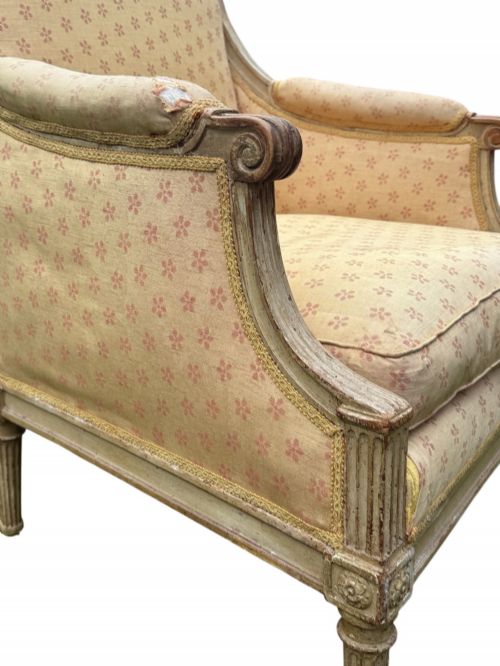 18TH C FRENCH LOUIS XVI ARMCHAIR BY HENRI JACOB - ADDITIONAL PHOTO 4