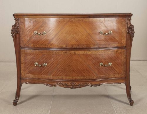 19th C Italian Satinwood & Burr Walnut Commode