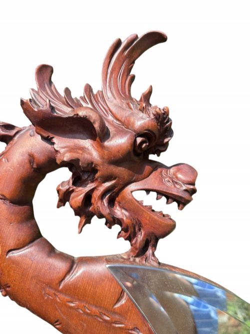 FRENCH 19TH C WALNUT VIARDOT STYLE DRAGON MIRROR - ADDITIONAL PHOTO 1