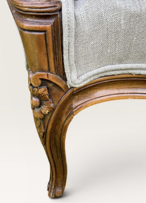 PAIR OF LARGE BERGERE ARMCHAIRS NEWLY UPHOLSTERED - ADDITIONAL PHOTO 7