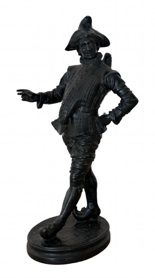 19th C French Bronze of Pulcinella  by P Granet
