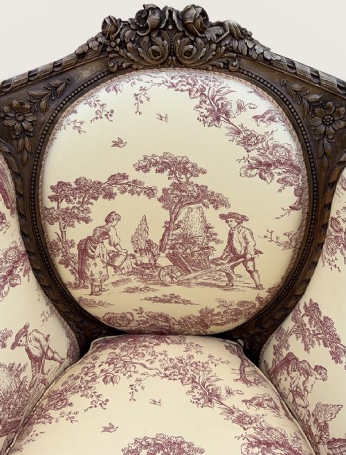PAIR OF LARGE COMFORTABLE BERGERE ARMCHAIRS - ADDITIONAL PHOTO 2