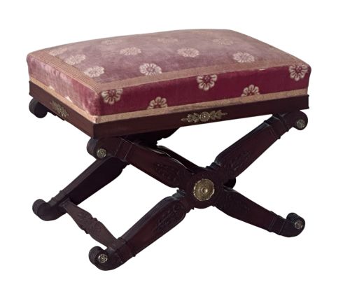 19th Century French Empire X Frame Stool