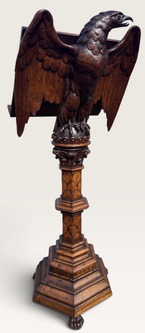Large Carved Oak Lecturn with Eagle