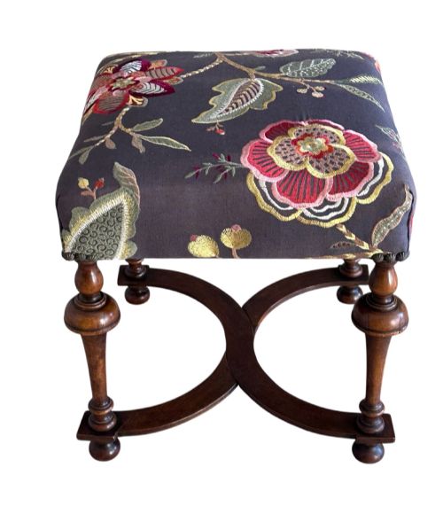 19th C William & Mary Style Walnut Stool