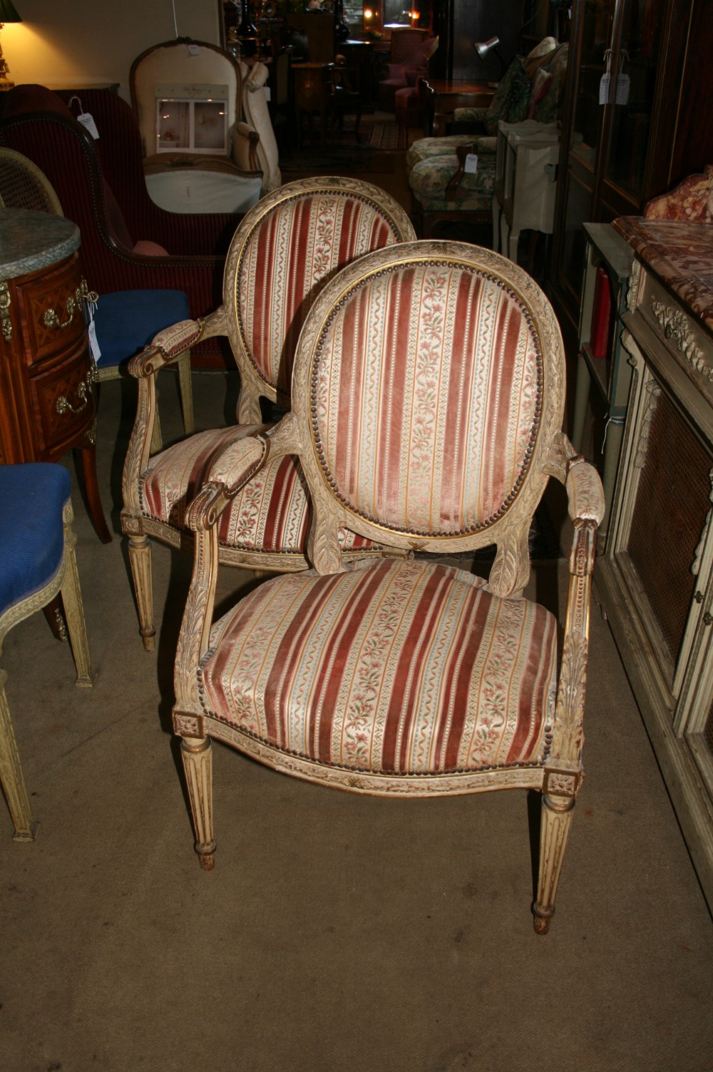 louis xvi style armchairs 