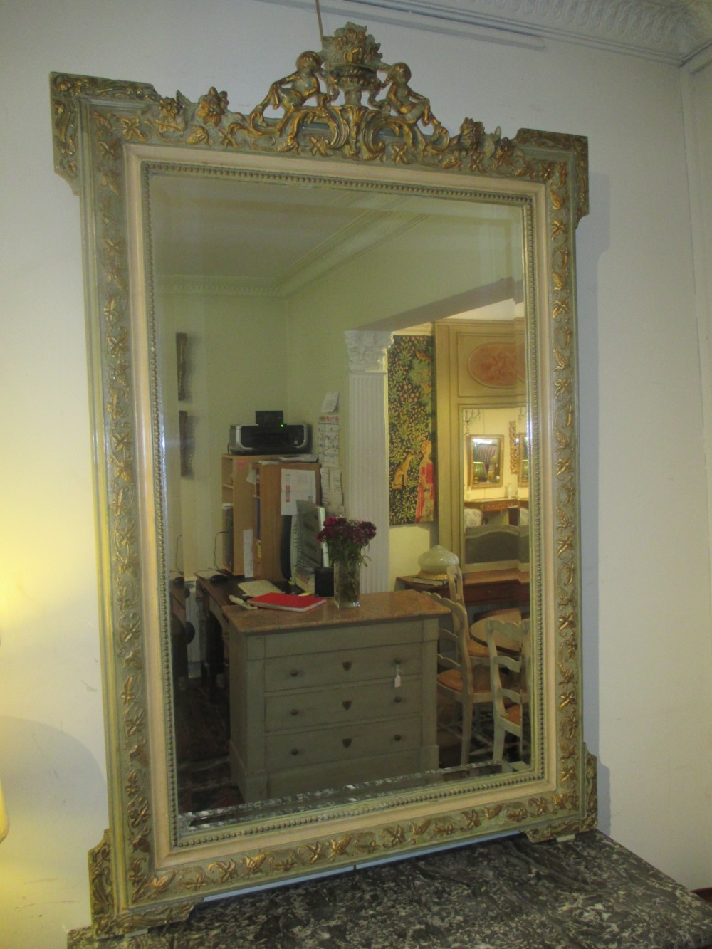 French paint and gilt mirror