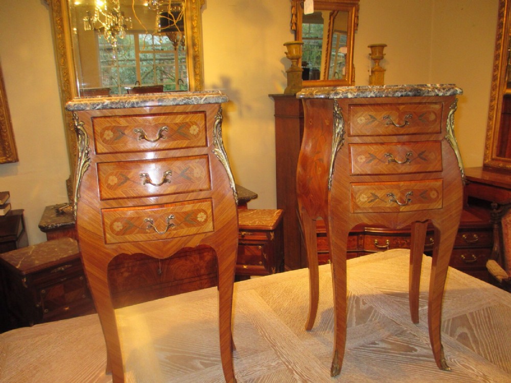 Pair of inlaid bedside tables
