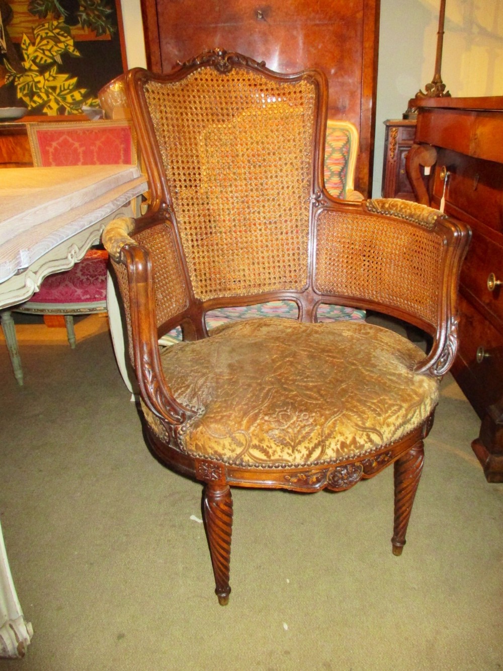 Caned Bergere Armchair