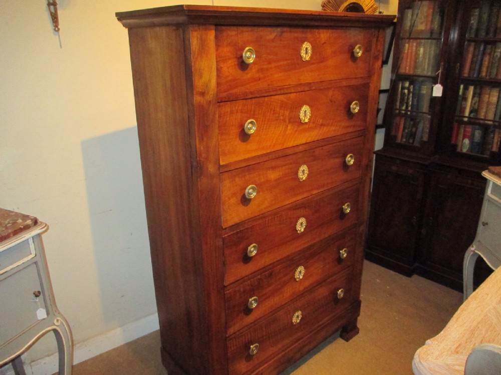 French walnut tall commode