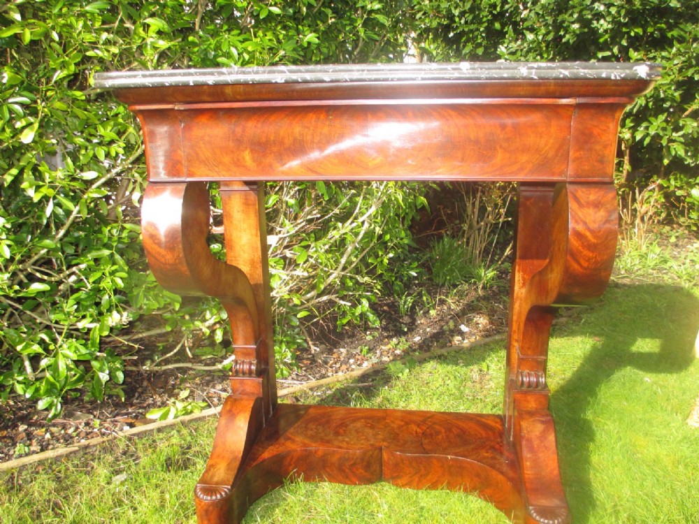 French Flame Mahogany Console Table