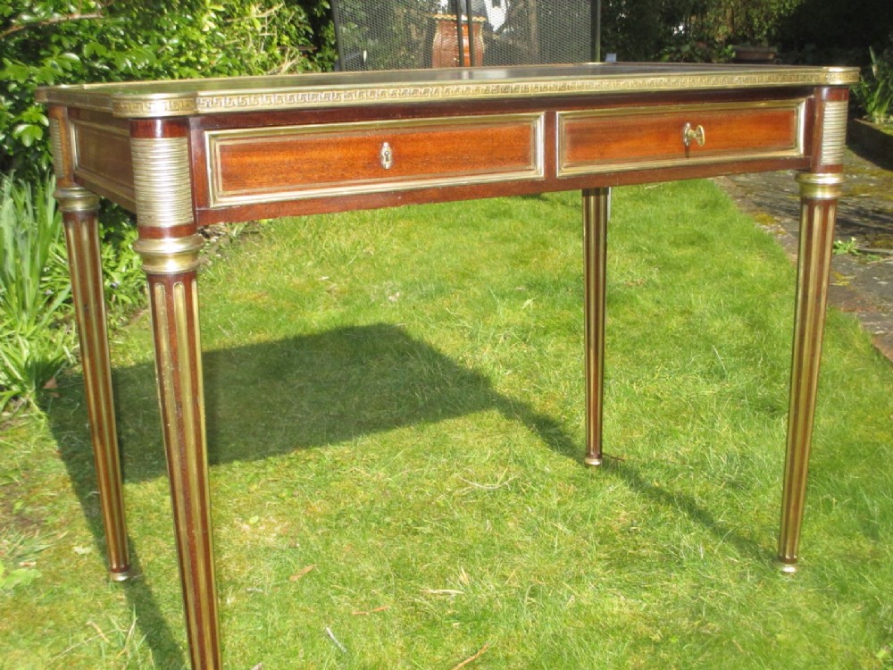 Brass inlaid writing table