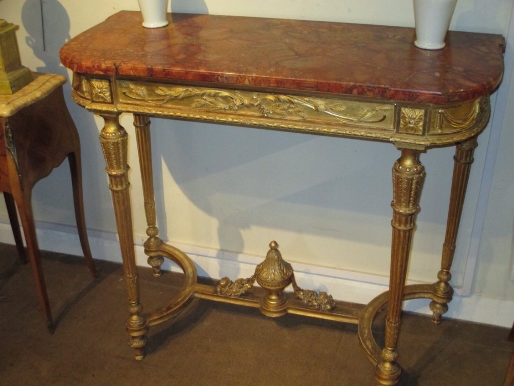 French gilt console table