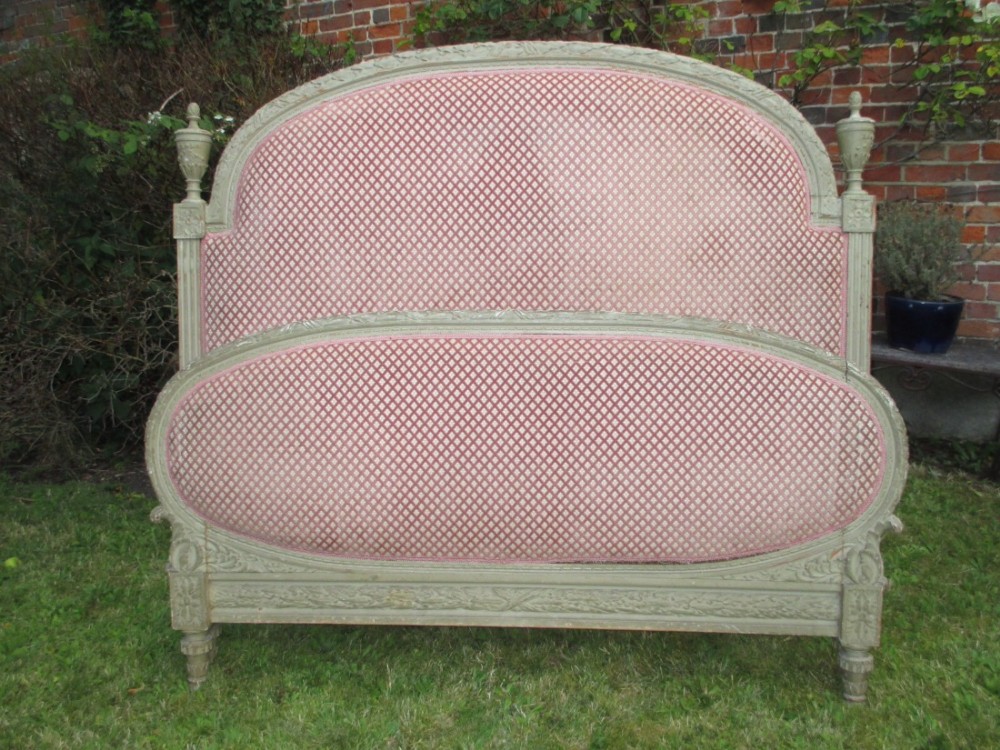 French painted antique double bed