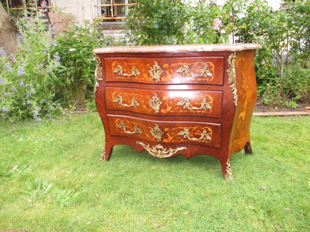 French Marquetry bombe commode