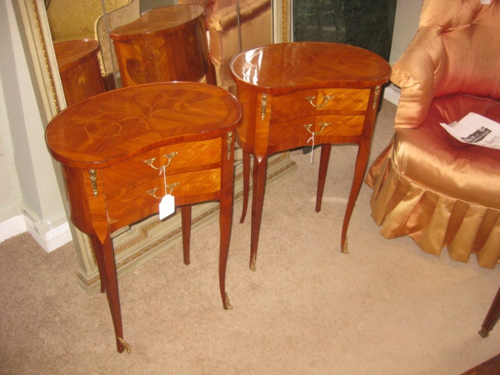 Pair French Louis XV style Bedside Tables  