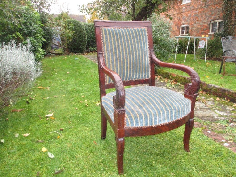 French Empire Armchair in Mahogany 