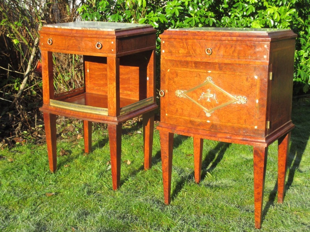 Pair of Burr Ash bedside tables 