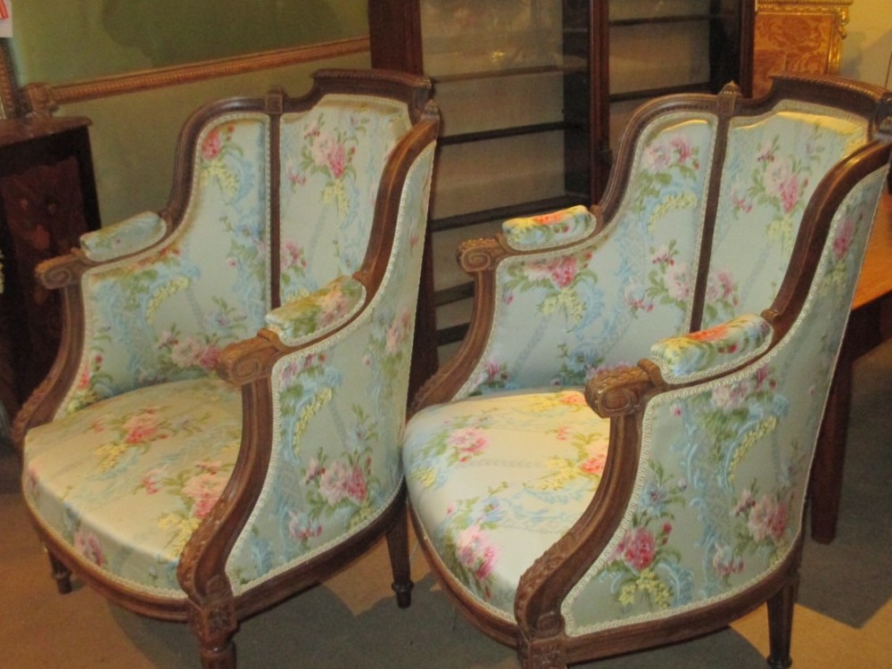 Antique Walnut Armchairs 