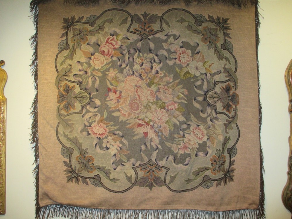 Large antique needlework panel
