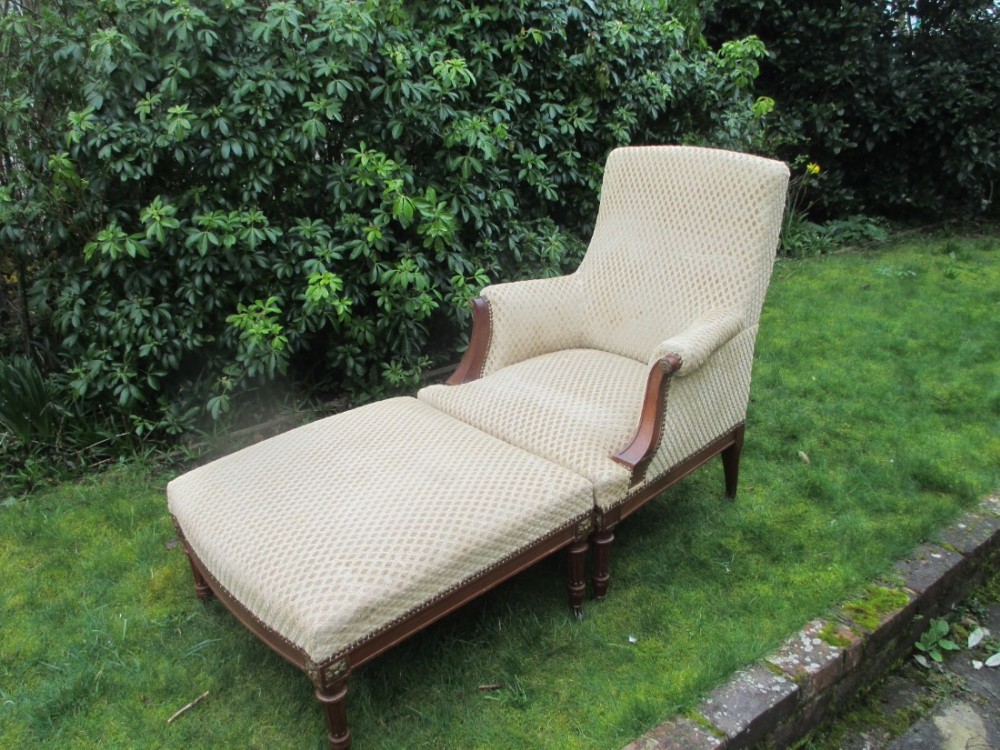 Armchair and matching stool