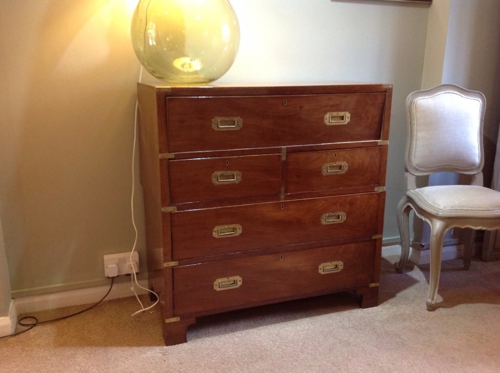 Victorian chest with brass military fittings 