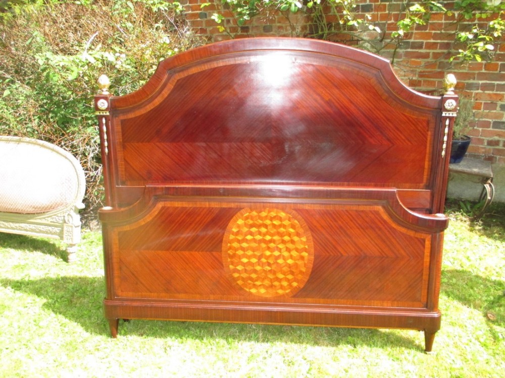 Kingsize Mahogany Inlaid Bed