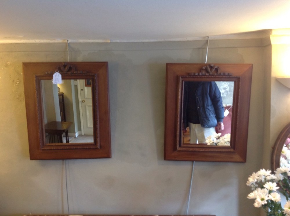 pair of French walnut mirrors