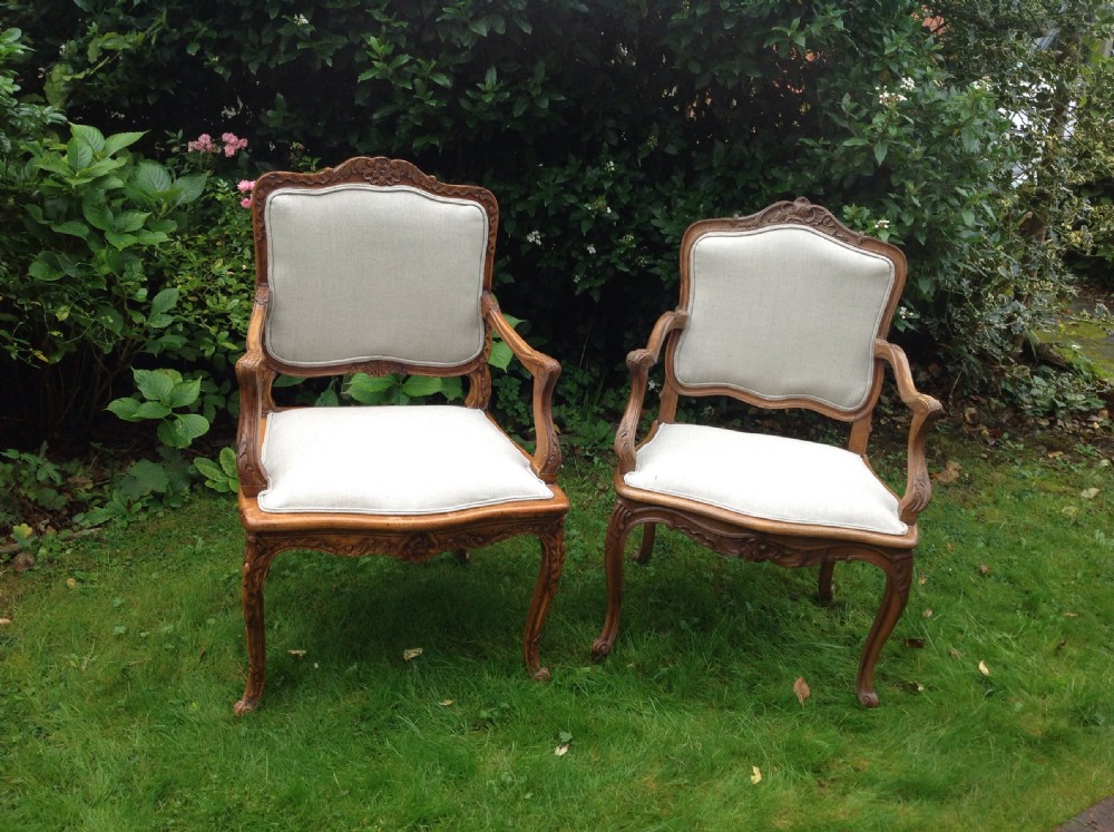 2 French LOuis XVI style armchairs