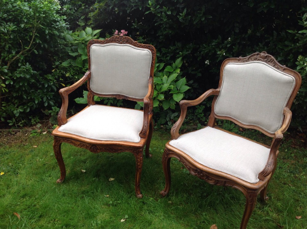 2 French LOuis XVI style armchairs View II
