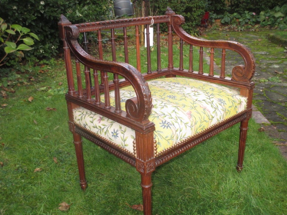 Carved rosewood window seat or stool