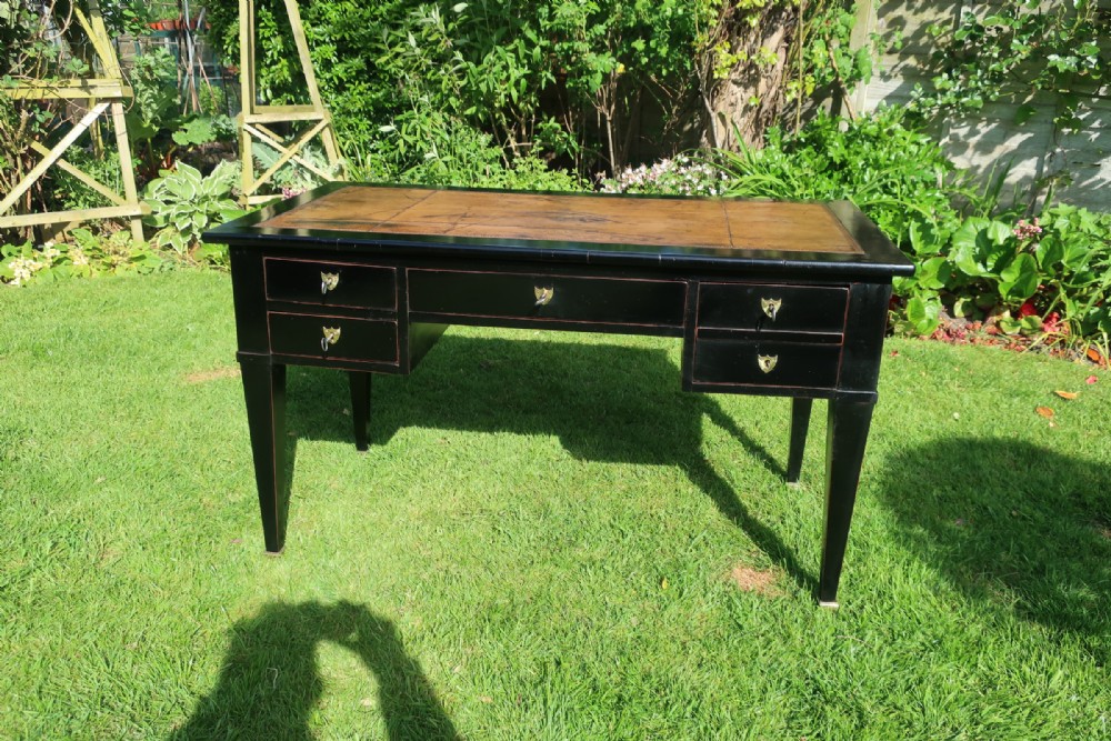 An ebonised French writing table