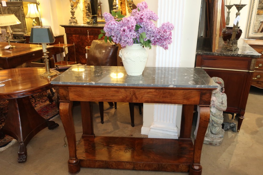 Figured walnut console table