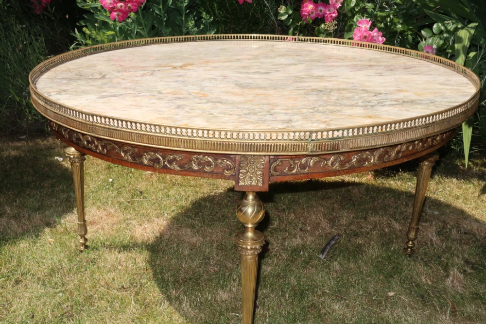 A French marble and gilt low table 