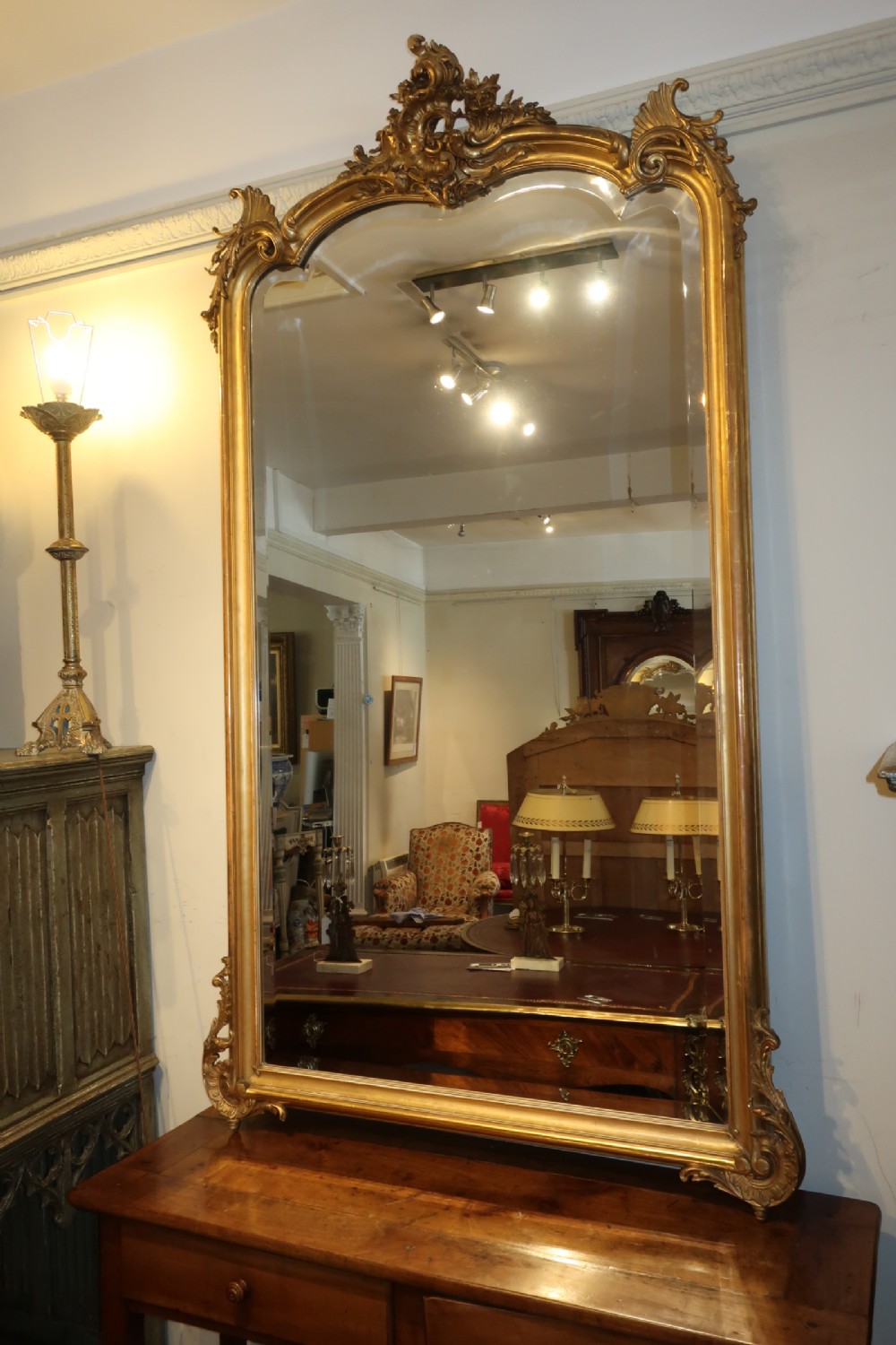 Very large French gilt mirror 