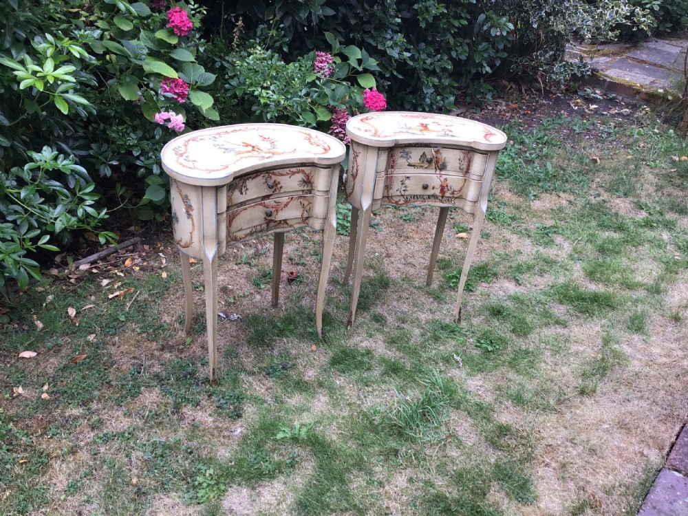 Pair French night tables 