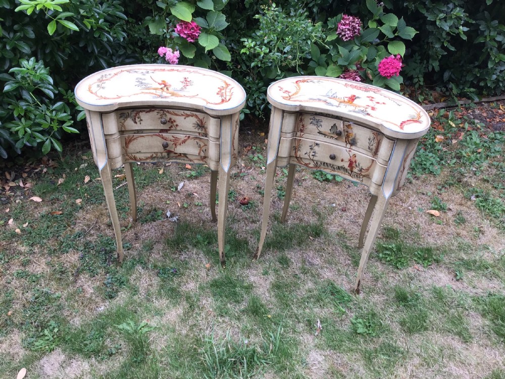 Pair French night tables  View II