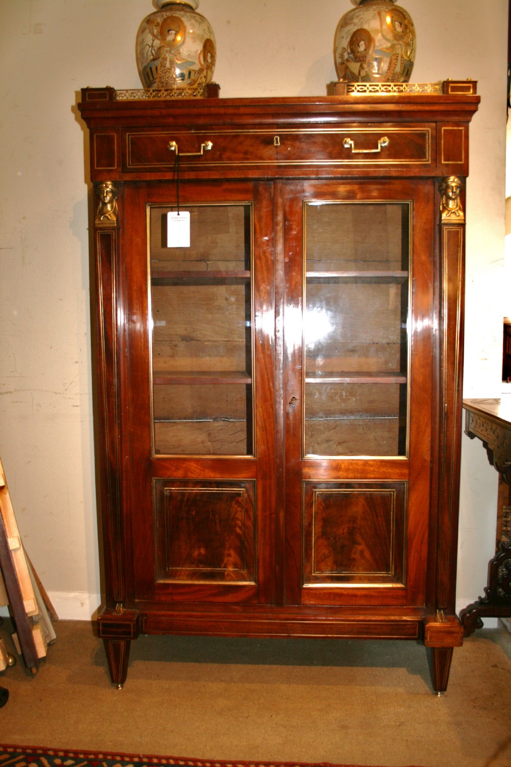 empire french mahogany bookcase  View II