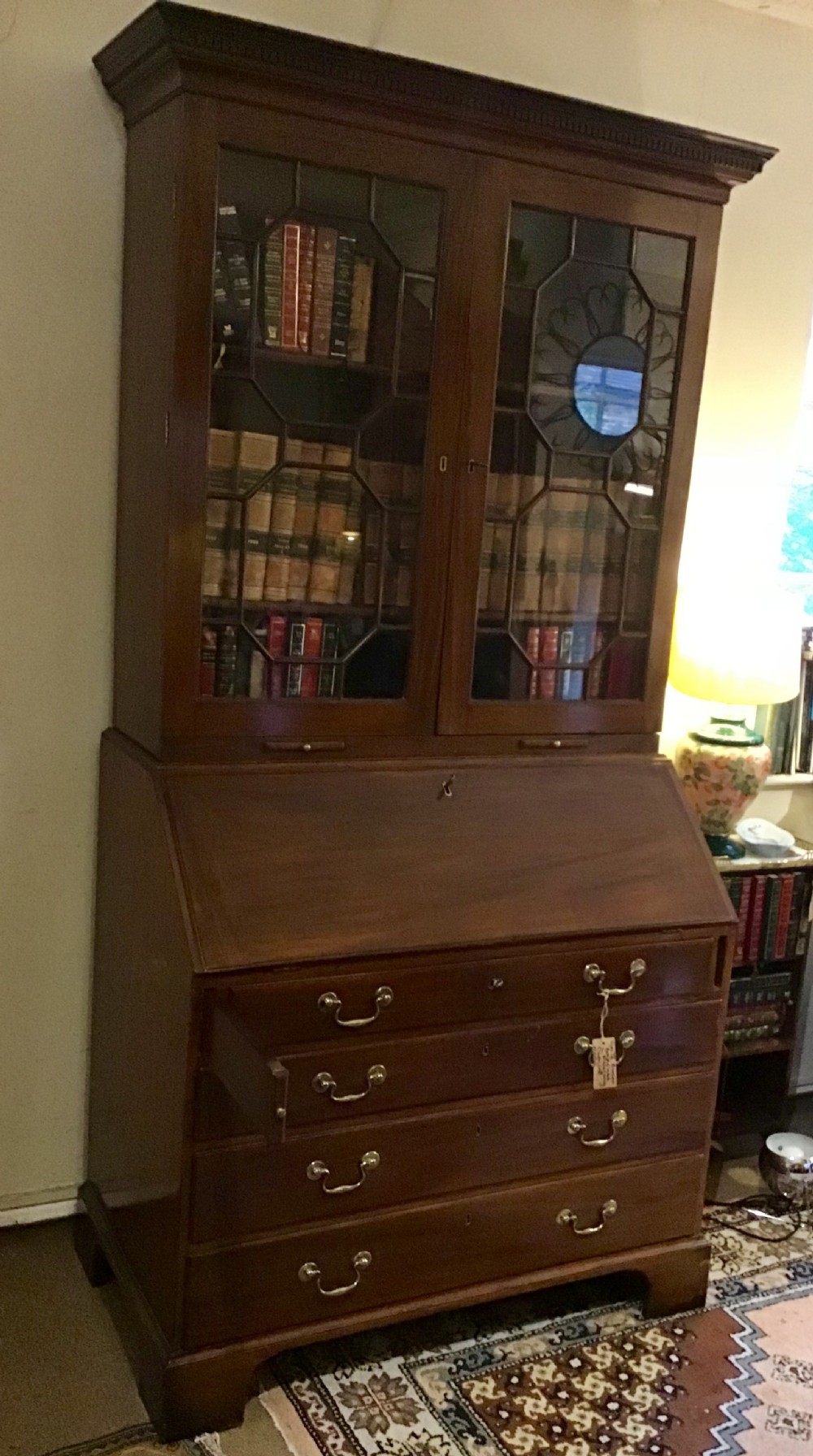 A George III Mahogany Bureau Bookcase