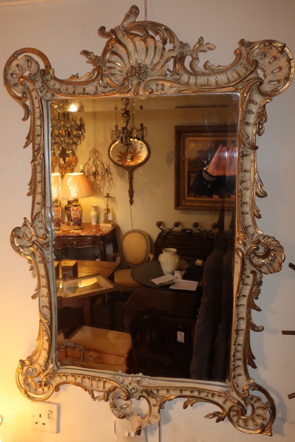Painted and gilt mirror