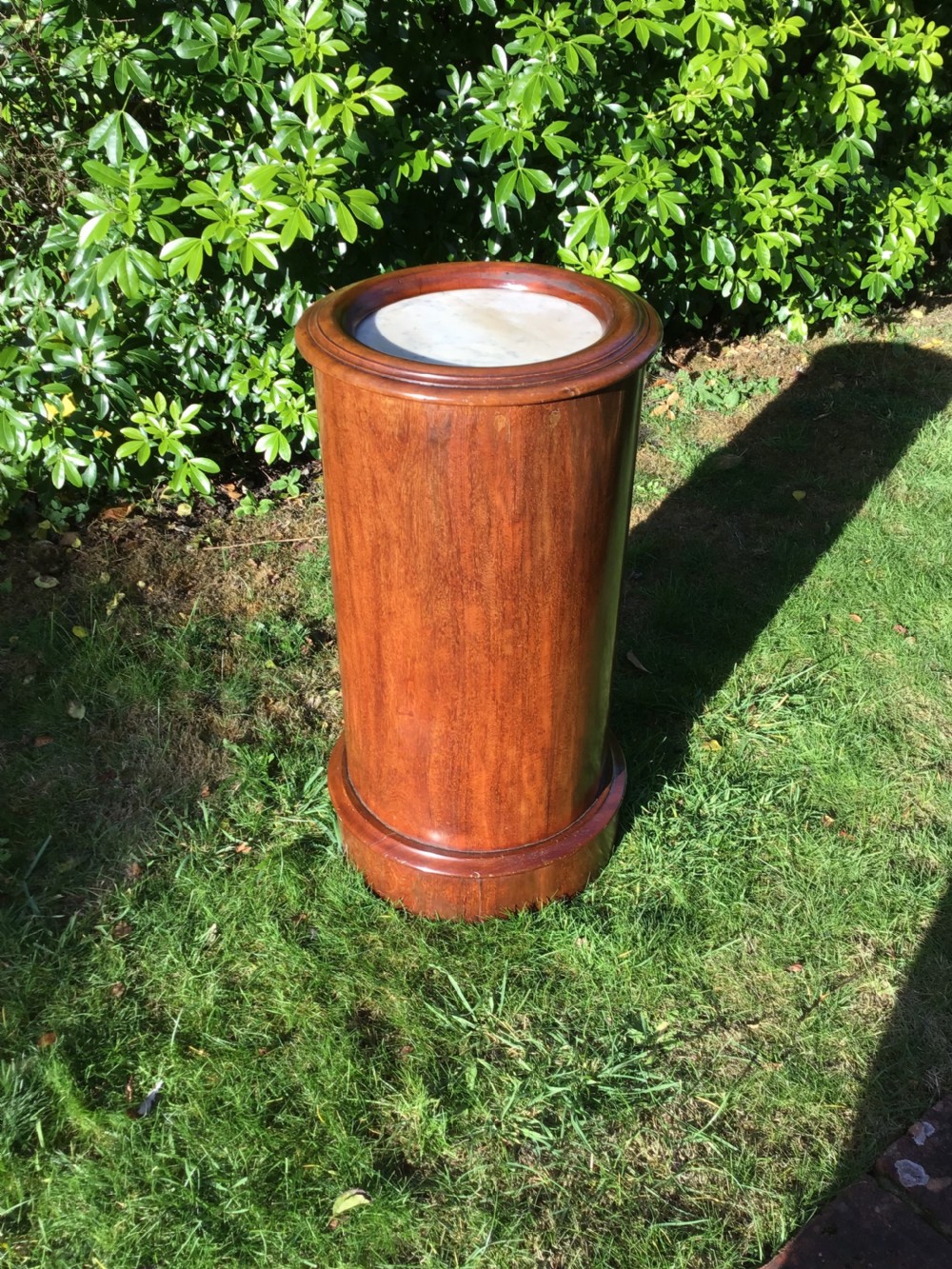 Cylindrical mahogany bedside table View V